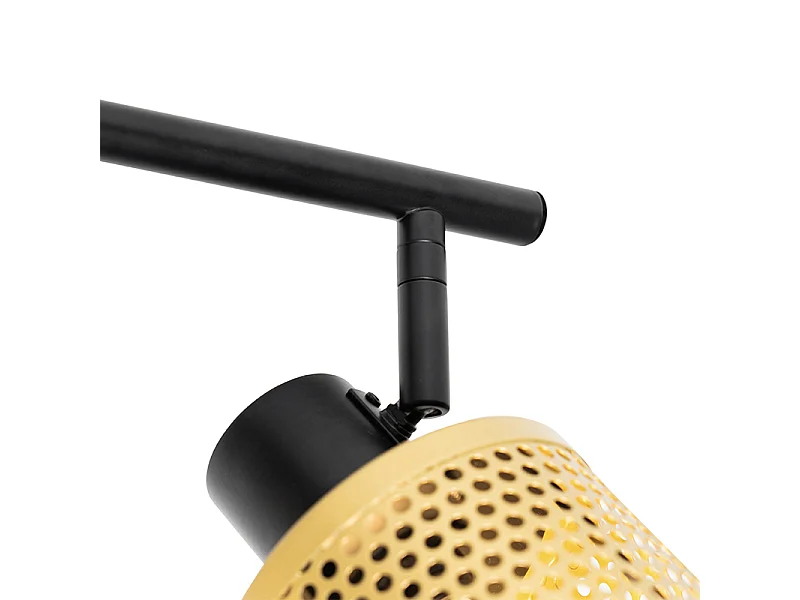 Spot industriel noir avec or 3 lumières - Kayden