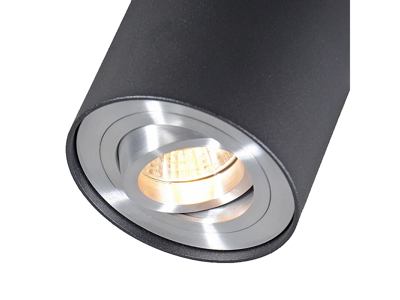 Spot orientable et inclinable noir et acier - Rondoo Up