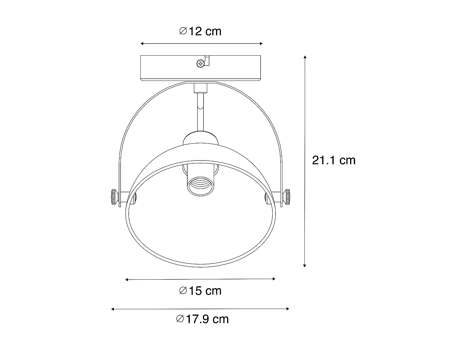 Plafonnier industriel blanc avec argent 15 cm orientable - Magnax