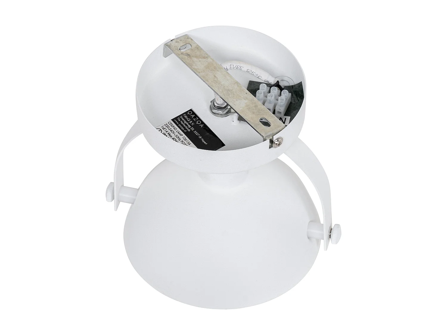 Plafonnier industriel blanc avec argent 15 cm orientable - Magnax