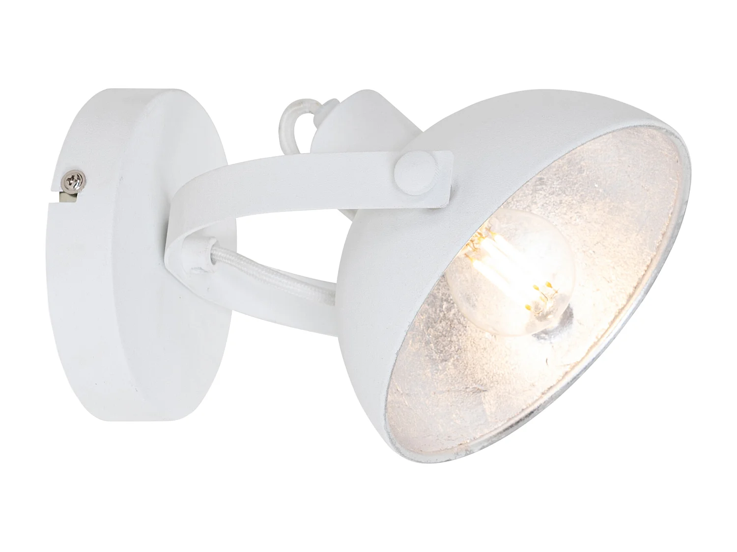 Plafonnier industriel blanc avec argent 15 cm réglable - Magnax