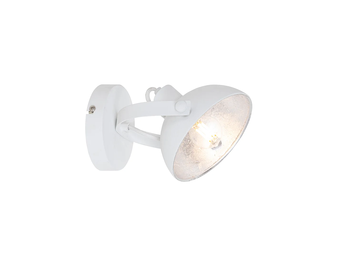 Plafonnier industriel blanc avec argent 15 cm réglable - Magnax