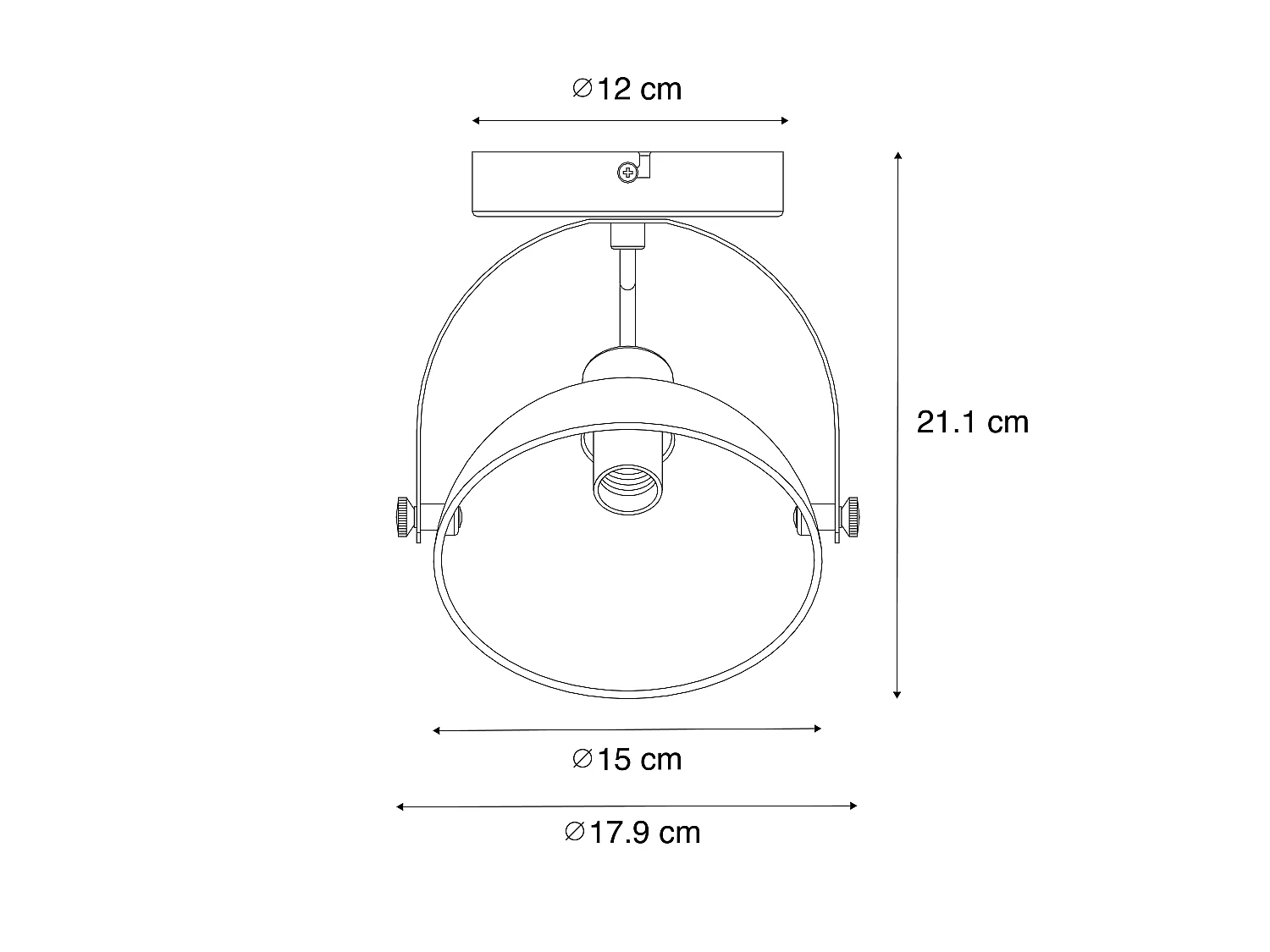 Plafonnier industriel blanc avec argent 15 cm réglable - Magnax