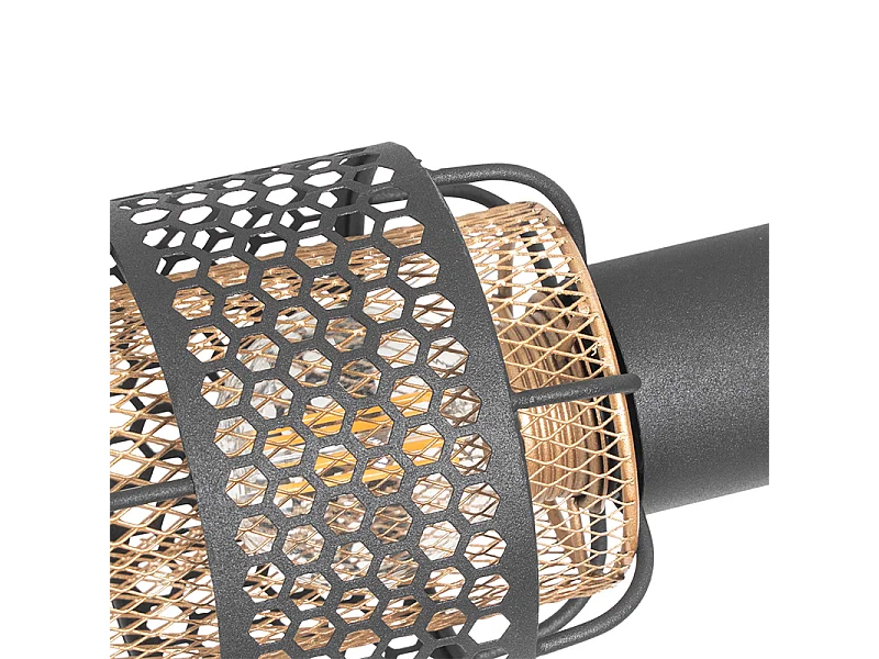 Plafonnier design noir avec or 4 lumières - Noud