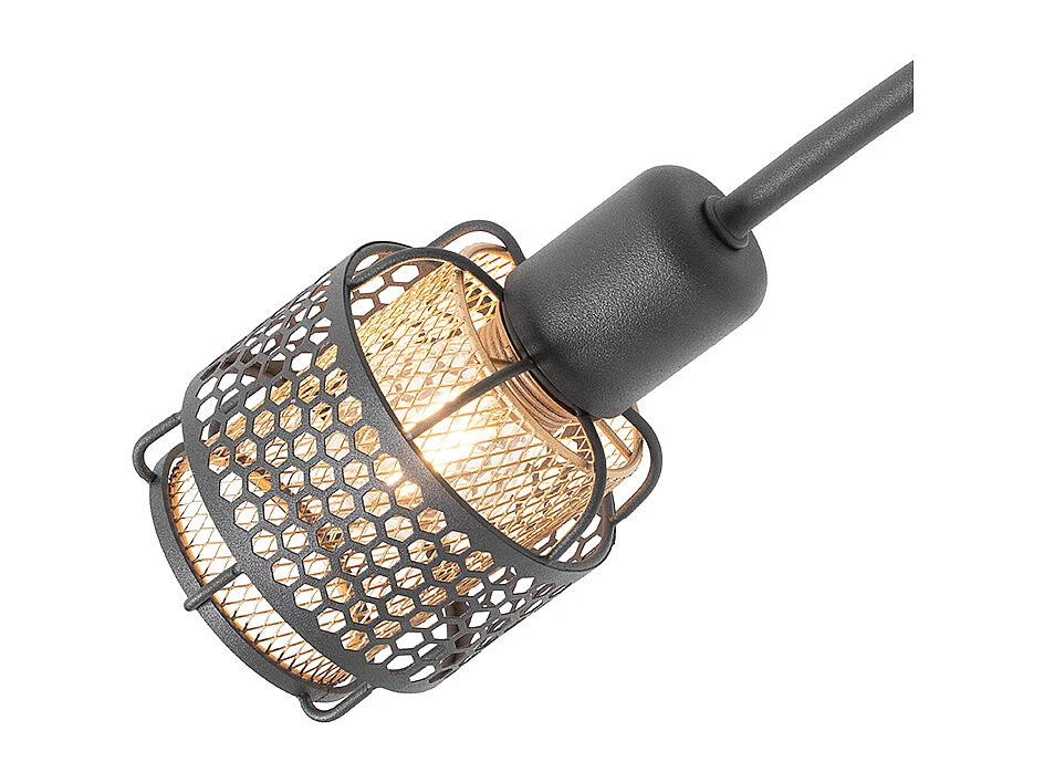 Plafonnier design noir avec or 4 lumières - Noud