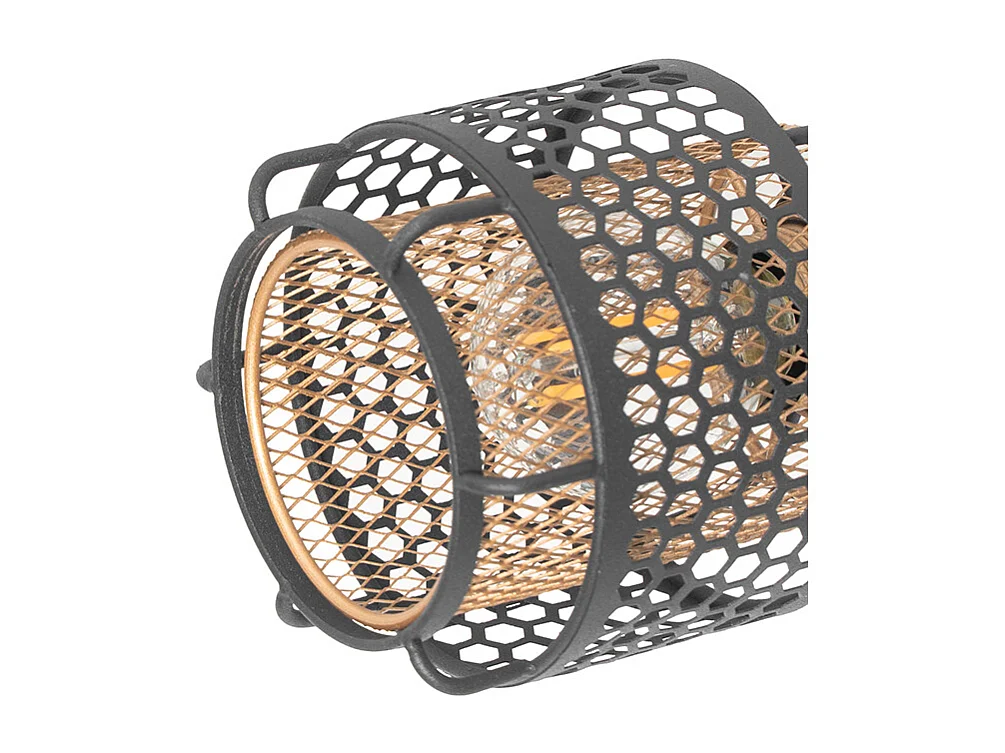 Plafonnier design noir avec or 4 lumières - Noud