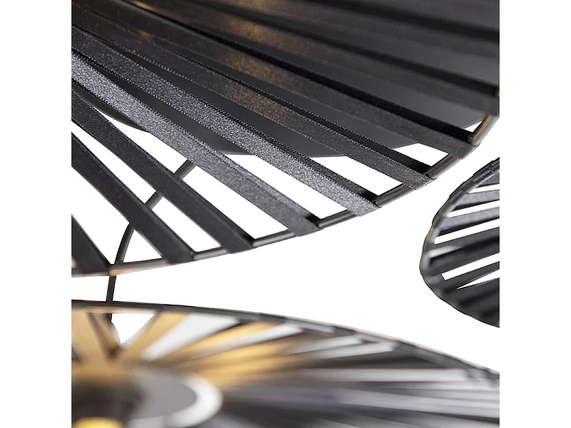 Plafonnier rural noir 3 lumières - Leia