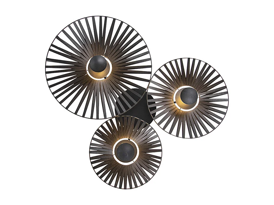 Plafonnier rural noir 3 lumières - Leia