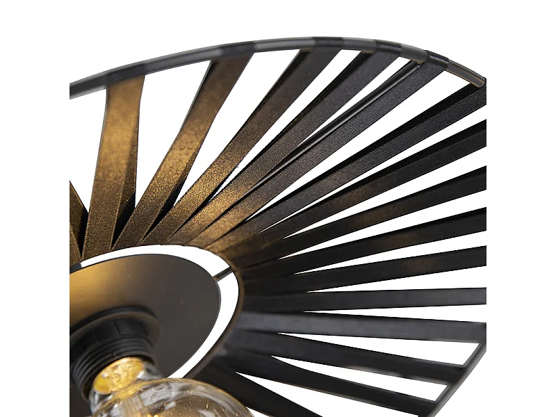 Plafonnier rural noir 3 lumières - Leia