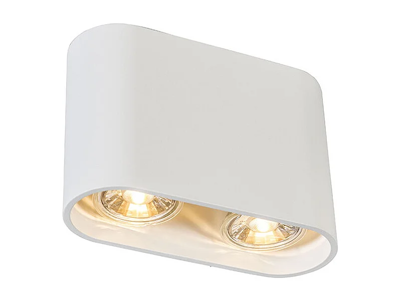 Spot en saillie moderne blanc 2 lumières GU10 50mm - Ronda