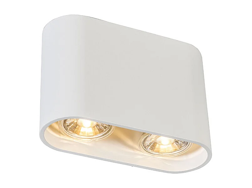 Spot en saillie moderne blanc 2 lumières GU10 50mm - Ronda