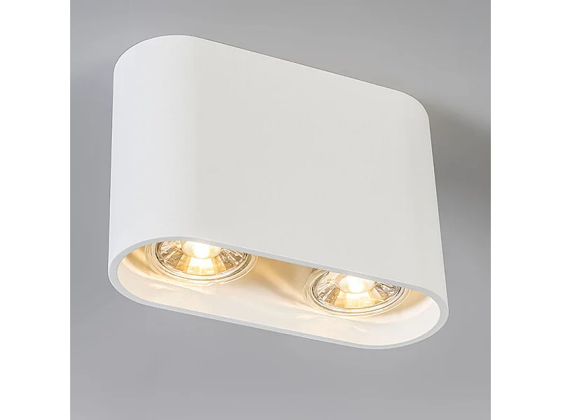 Spot en saillie moderne blanc 2 lumières GU10 50mm - Ronda