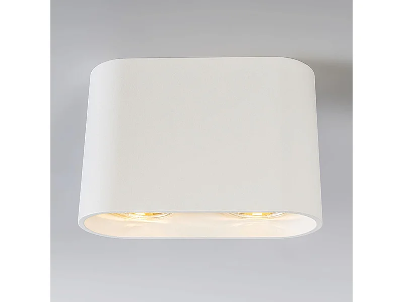 Spot en saillie moderne blanc 2 lumières GU10 50mm - Ronda