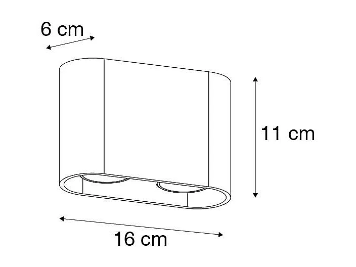 Spot en saillie moderne blanc 2 lumières GU10 50mm - Ronda