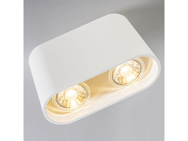 Spot en saillie moderne blanc 2 lumières GU10 50mm - Ronda