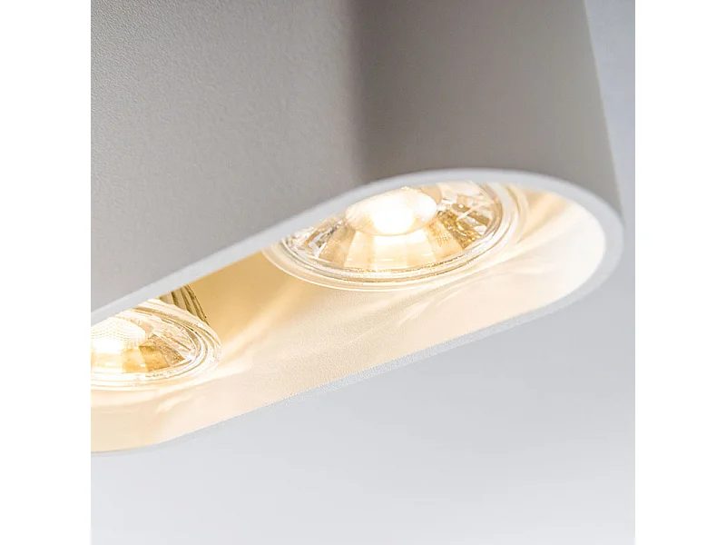 Spot en saillie moderne blanc 2 lumières GU10 50mm - Ronda