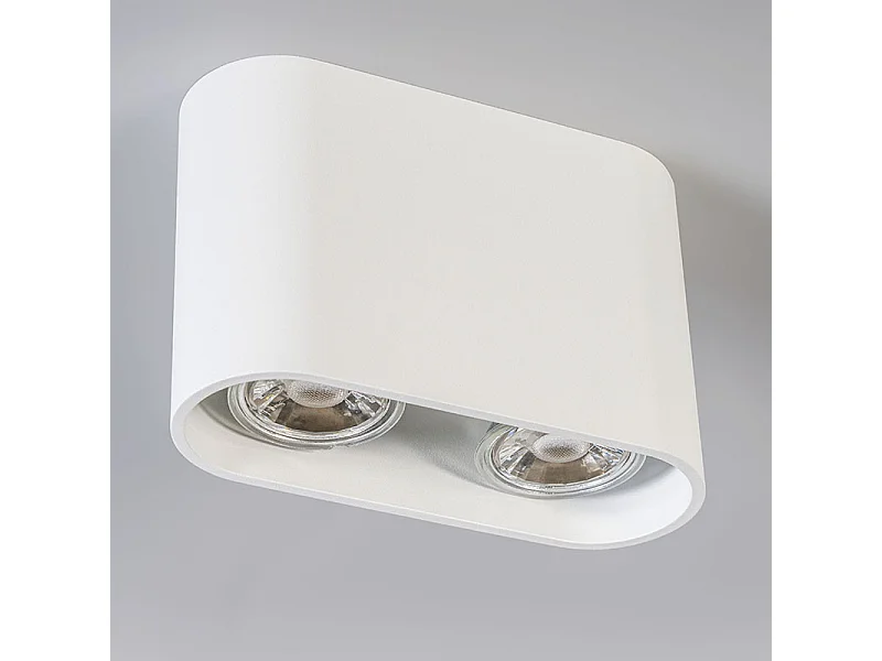 Spot en saillie moderne blanc 2 lumières GU10 50mm - Ronda