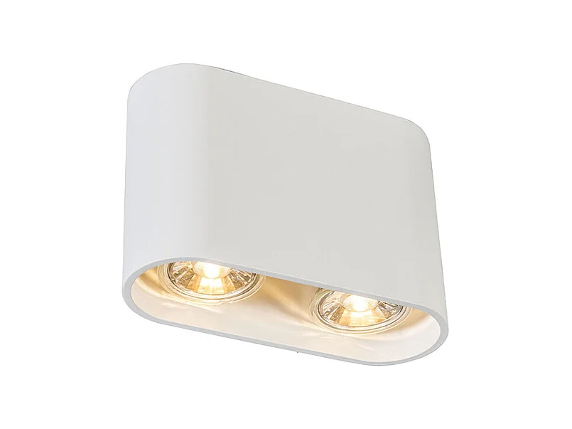 Spot en saillie moderne blanc 2 lumières GU10 50mm - Ronda