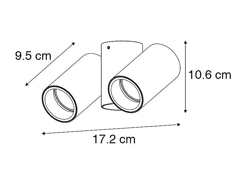 Spot design en laiton 2 lumières orientables - Michael