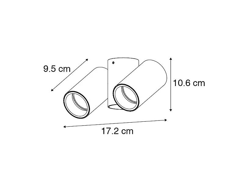 Spot design orientable en laiton 2 lumières - Michael