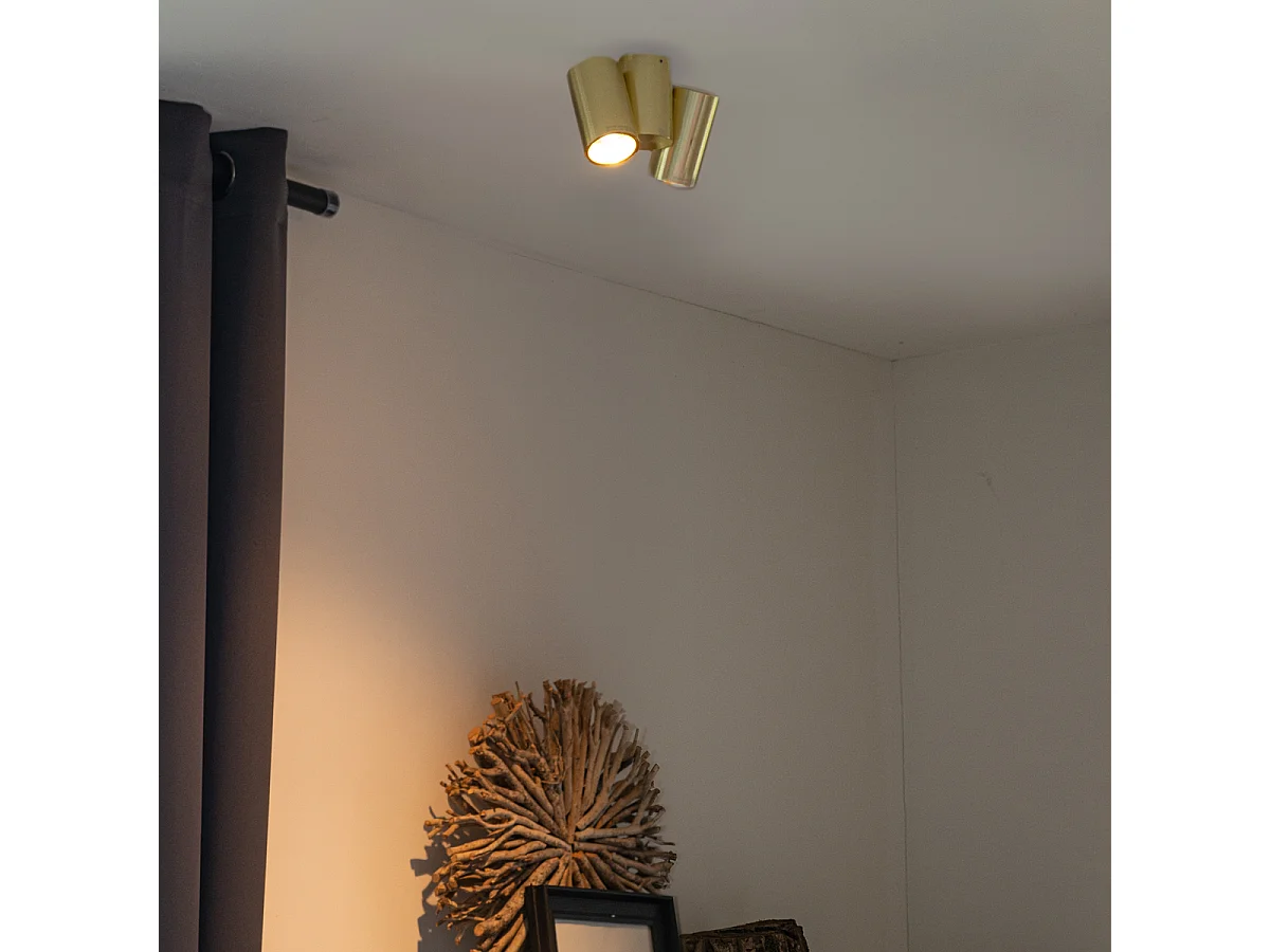 Spot design orientable en laiton 2 lumières - Michael