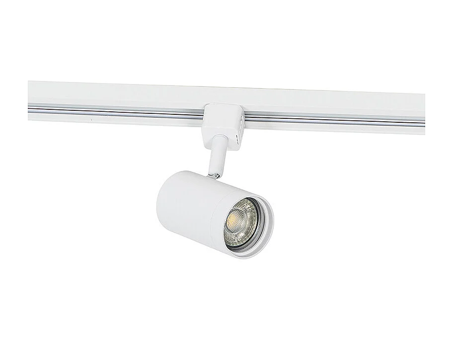 Système sur rail moderne blanc monophasé avec 5 spots - Iconic Jeana