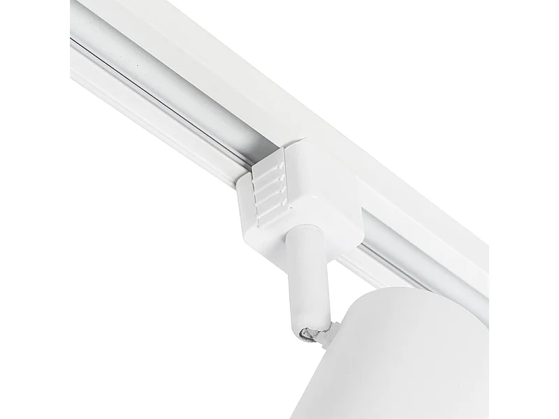 Système sur rail moderne blanc monophasé avec 5 spots - Iconic Jeana