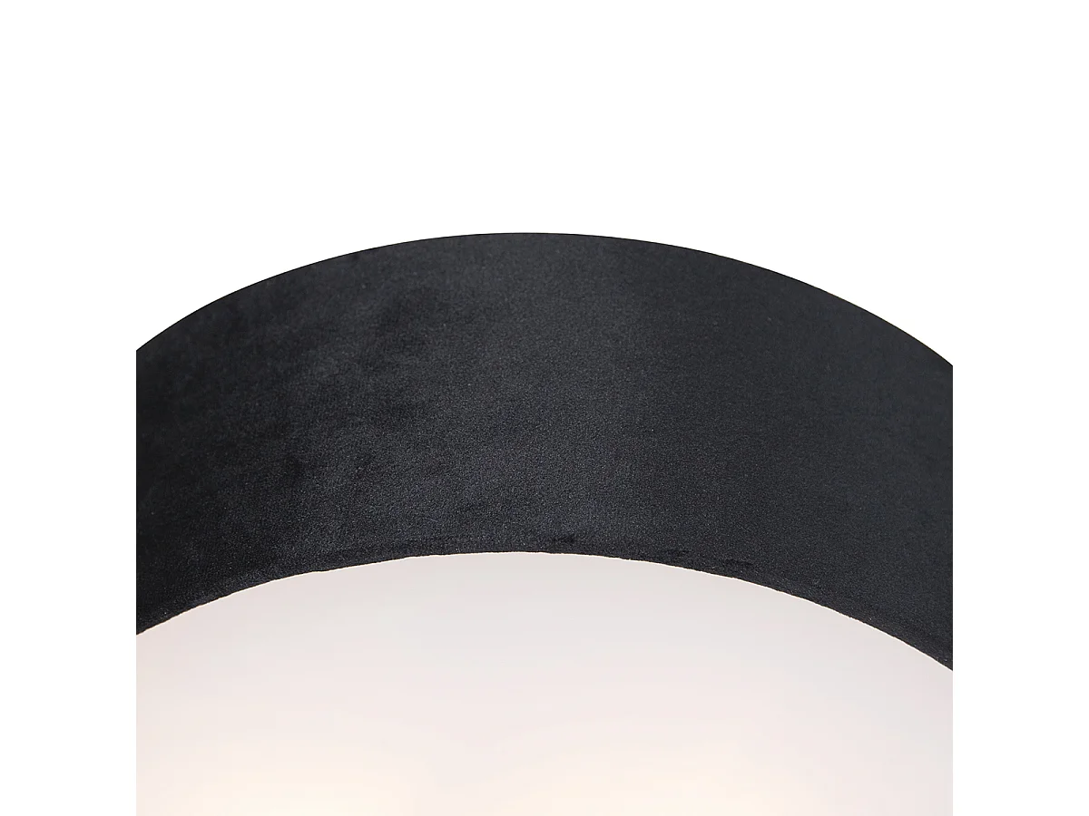 Plafonnier noir 30 cm intérieur doré - Drum