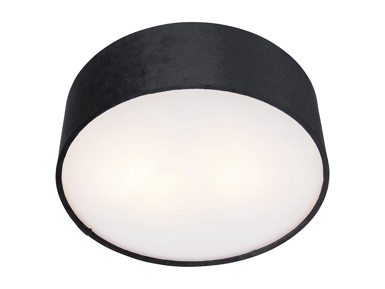 Plafonnier noir 30 cm intérieur doré - Drum