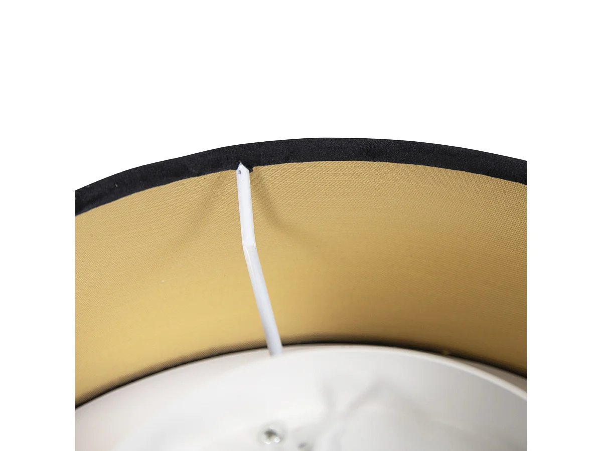 Plafonnier noir 30 cm intérieur doré - Drum