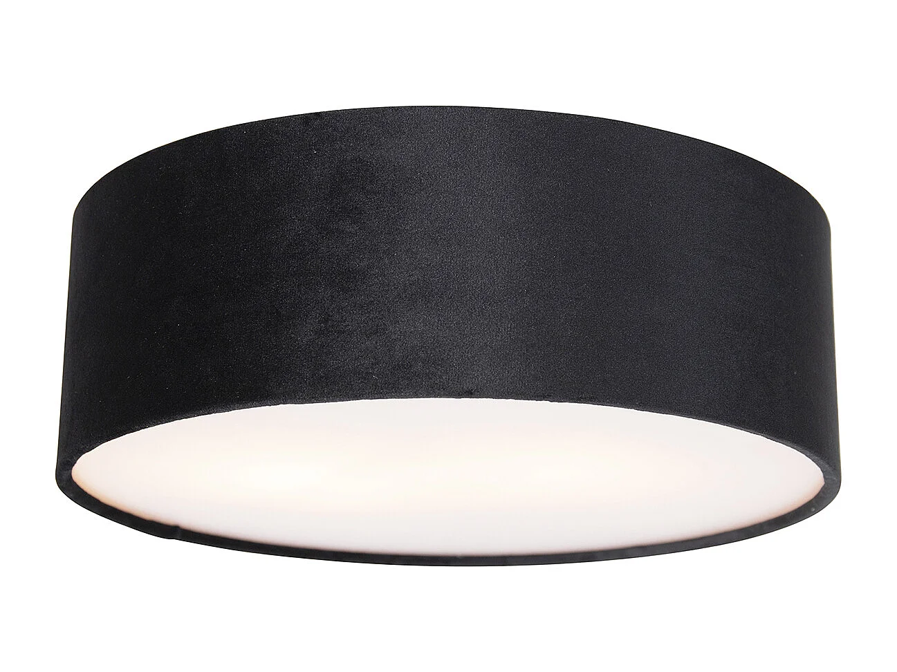 Plafonnier moderne noir 30 cm avec intérieur doré - Drum