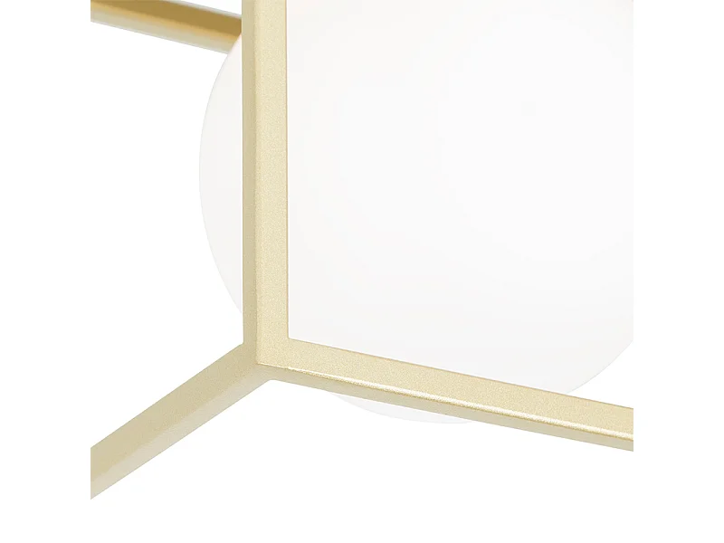 Plafonnier design doré à 2 lumières blanches - Aniek