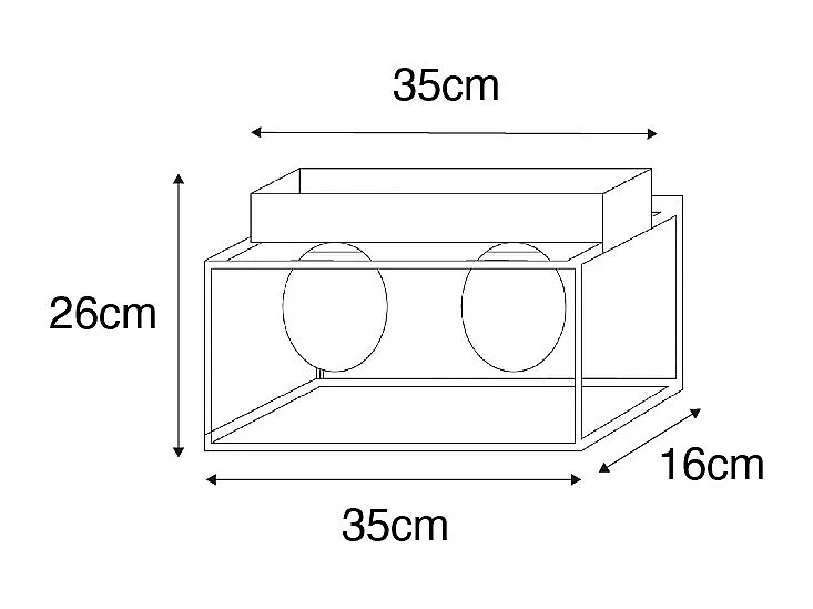 Plafonnier design doré à 2 lumières blanches - Aniek