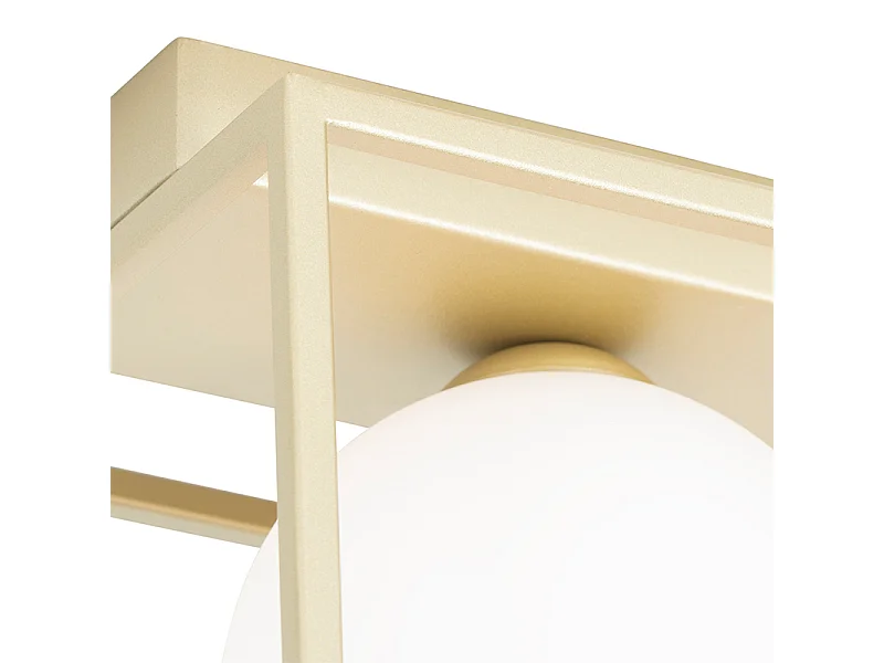 Plafonnier design doré à 2 lumières blanches - Aniek