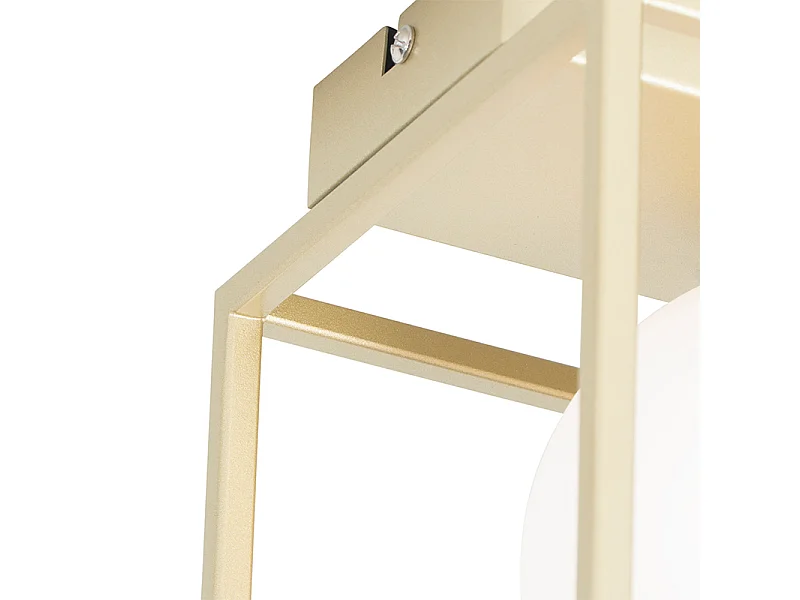 Plafonnier design doré à 2 lumières blanches - Aniek