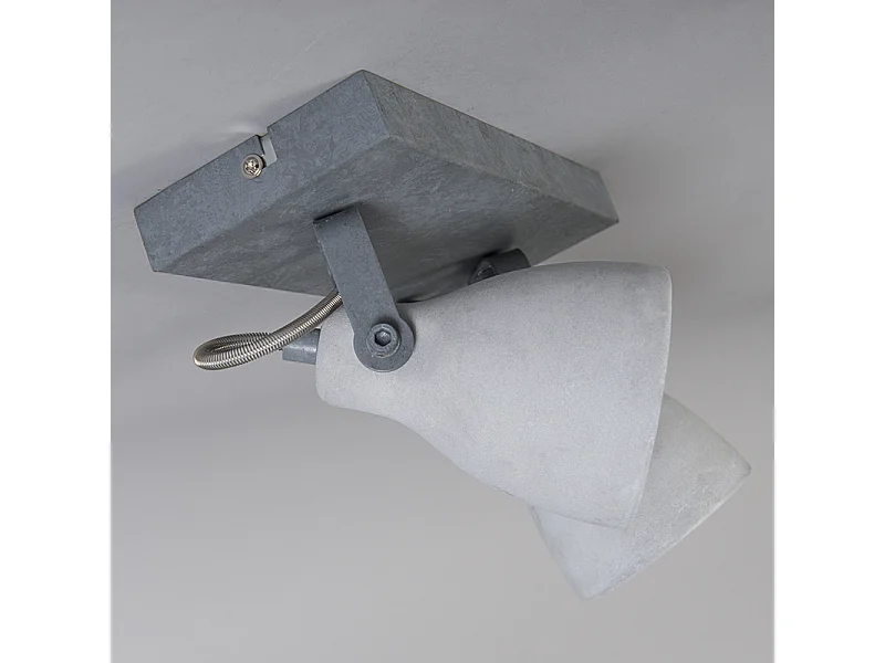 Spot industriel gris béton 2 lumières - Creto