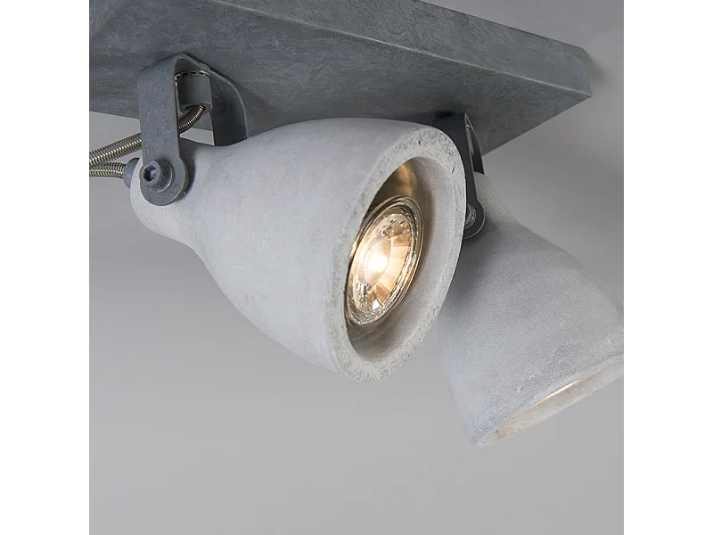 Spot industriel gris béton 2 lumières - Creto