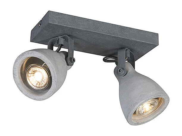 Spot industriel gris béton 2 lumières - Creto