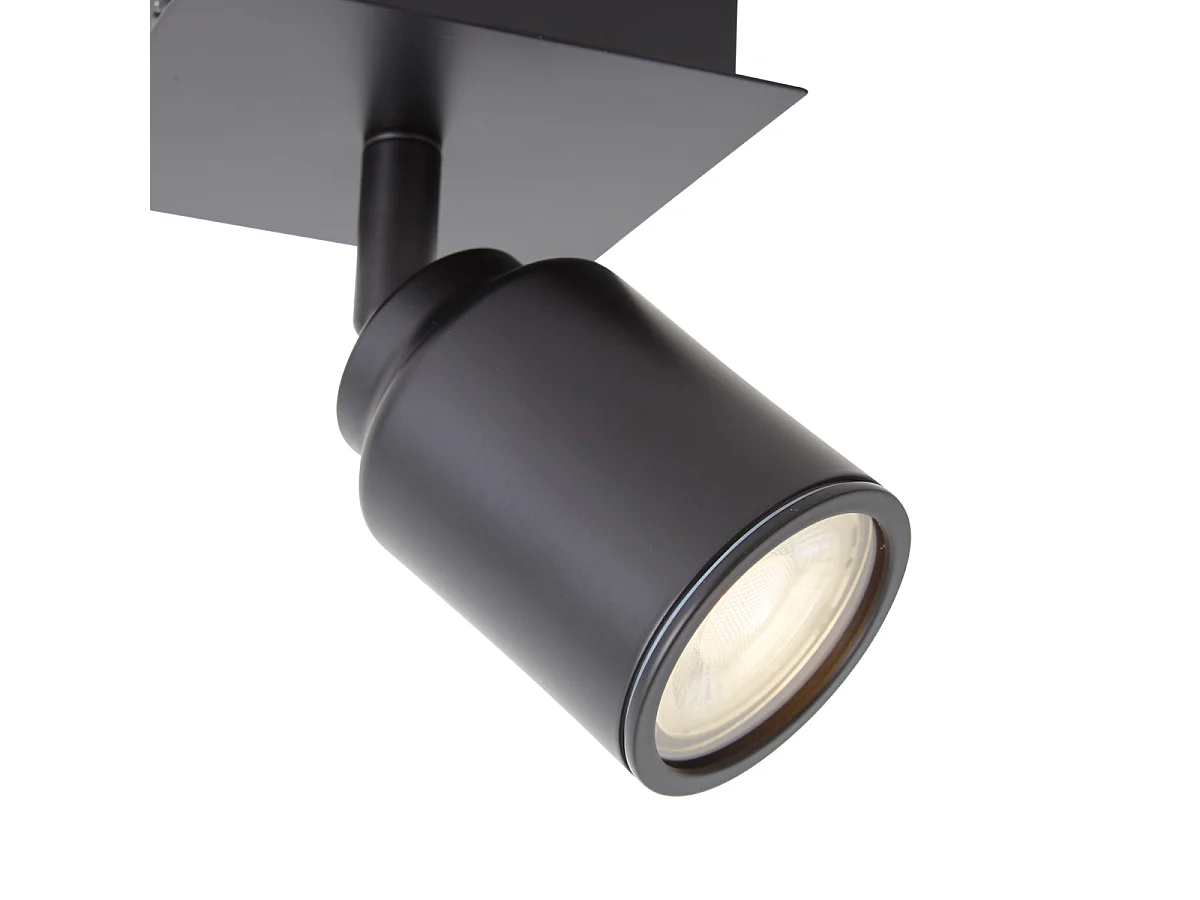 Spot de salle de bain moderne noir carré IP44 - Ducha