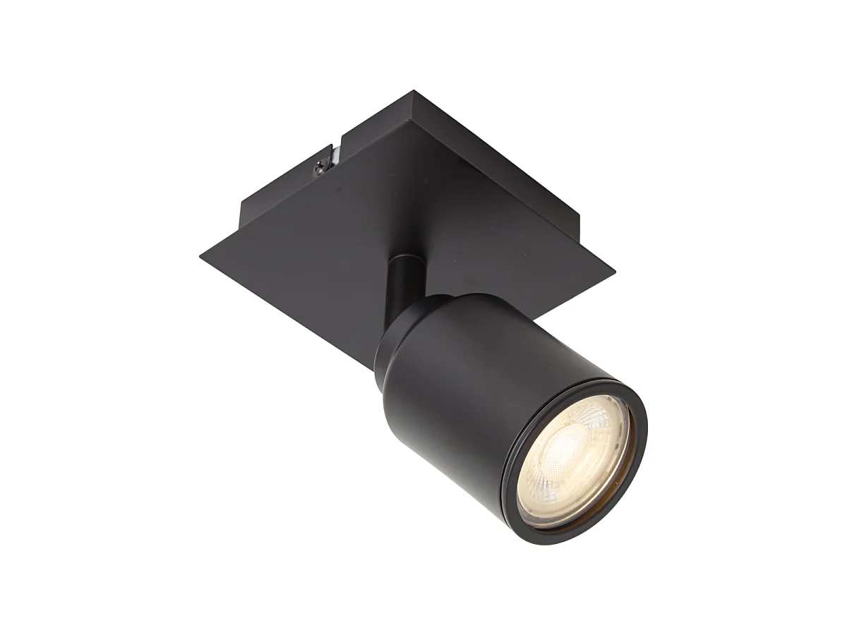 Spot de salle de bain moderne noir carré IP44 - Ducha