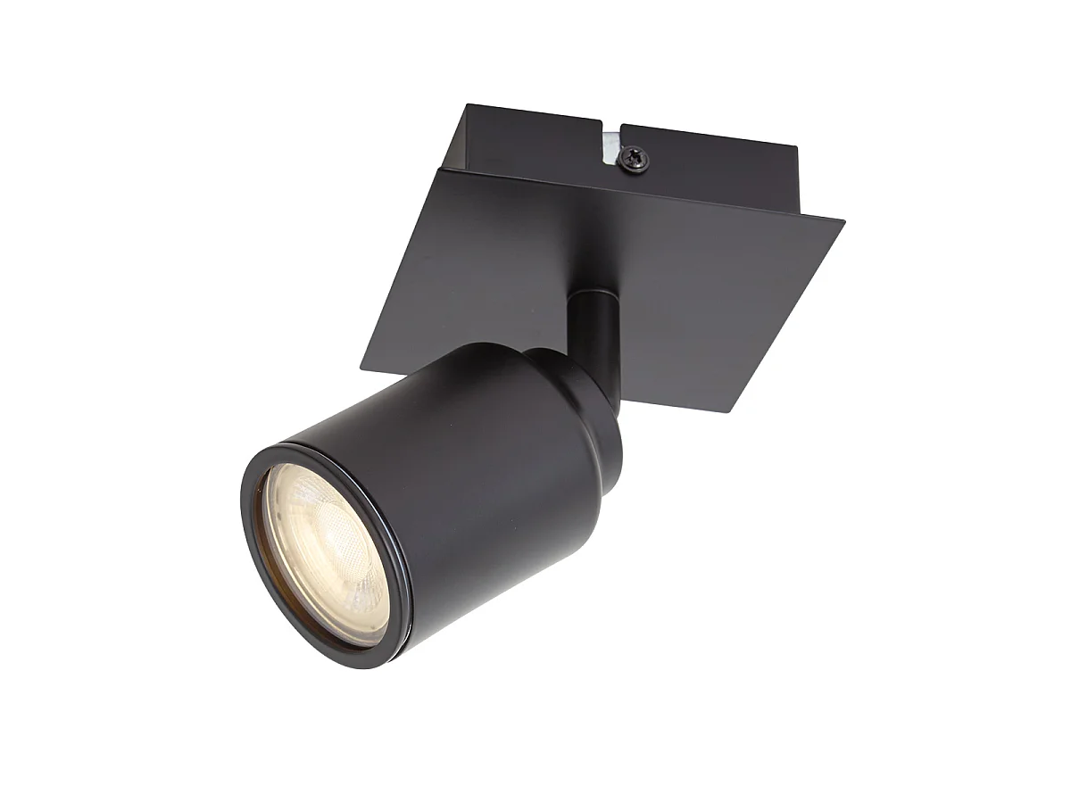 Spot de salle de bain moderne noir carré IP44 - Ducha