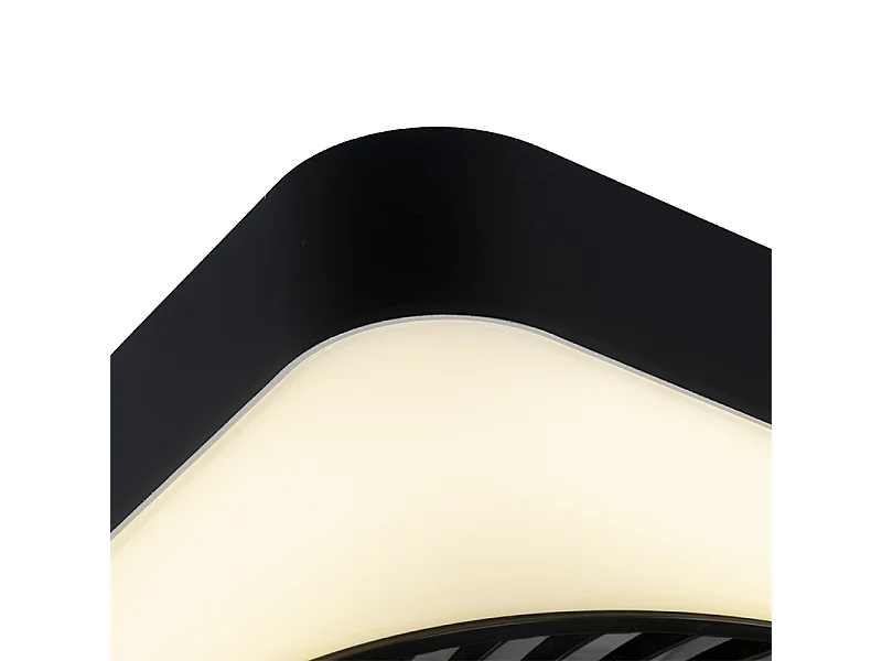 Ventilateur de plafond carré noir avec LED dimmable - Climo