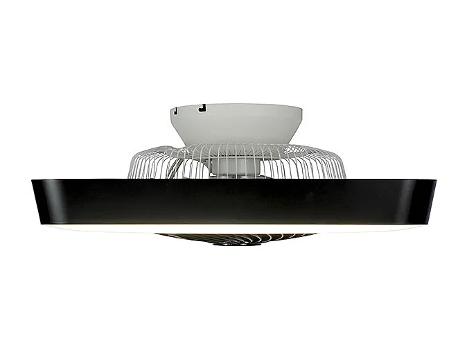 Ventilateur de plafond carré noir avec LED dimmable - Climo