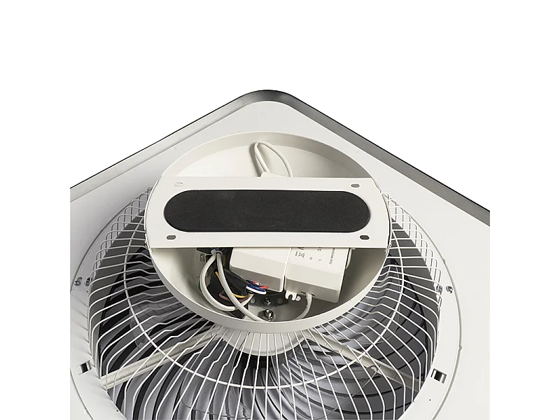 Ventilateur de plafond carré noir avec LED dimmable - Climo
