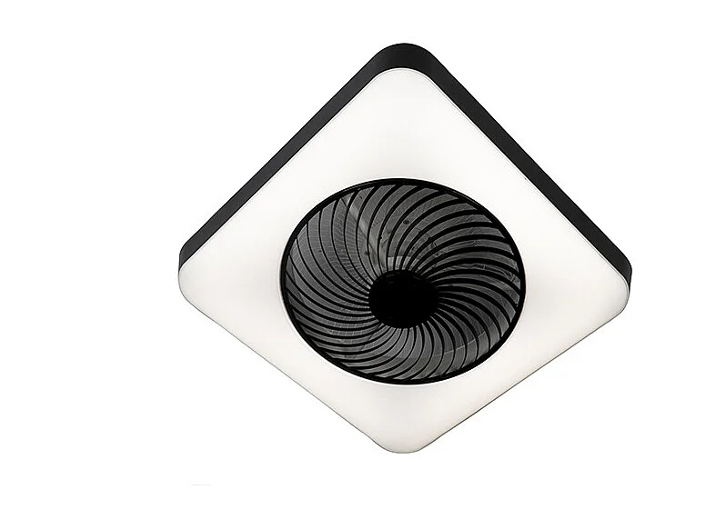 Ventilateur de plafond carré noir avec LED dimmable - Climo