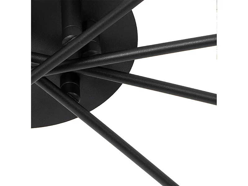 Plafonnier moderne noir avec or 8 lumières - Athènes Wire