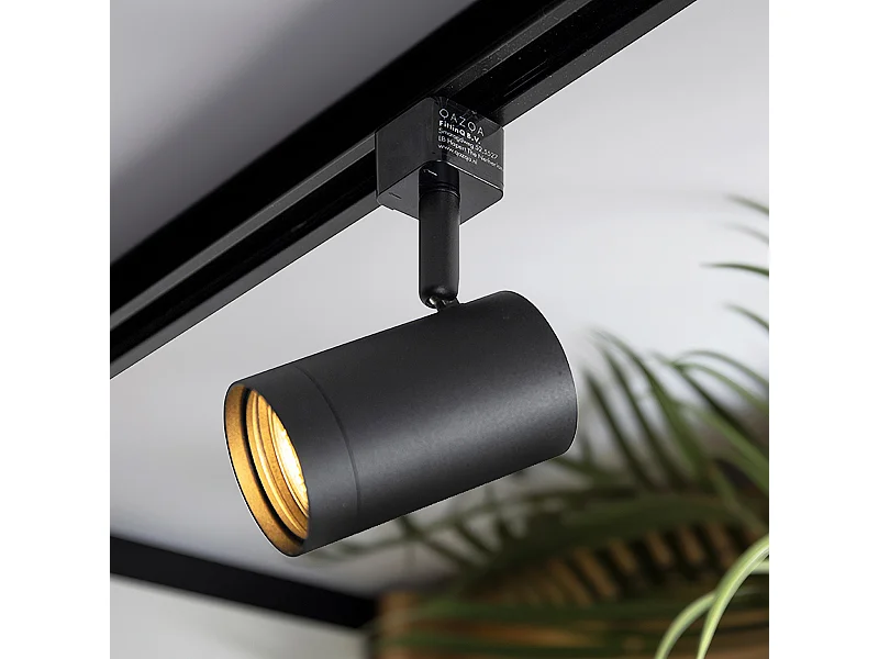 Spot sur rail noir monophasé - Jeana