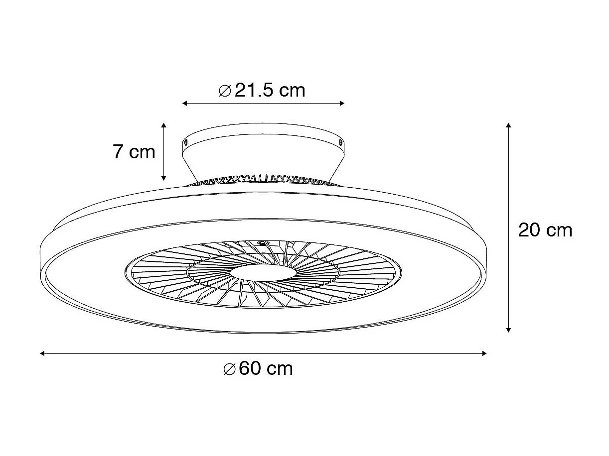 Ventilateur de plafond blanc effet étoile dimmable - Climo