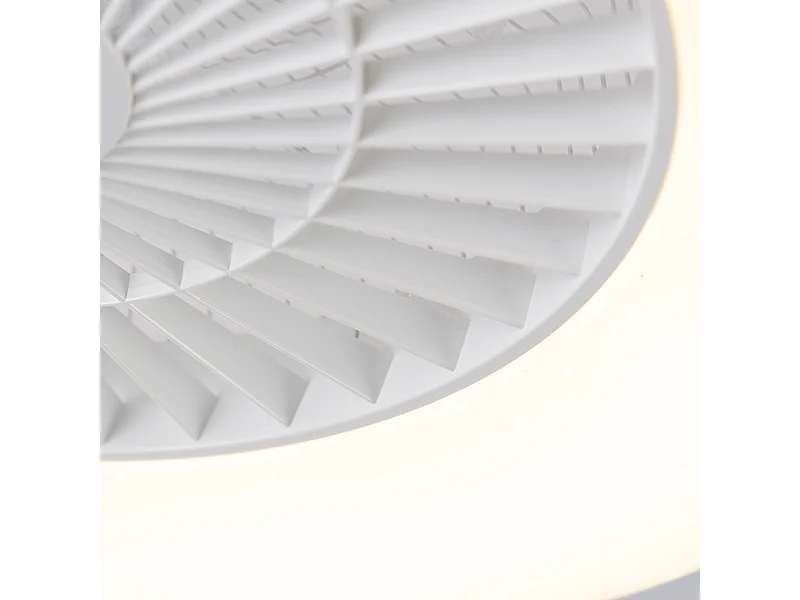 Ventilateur de plafond blanc effet étoile dimmable - Climo
