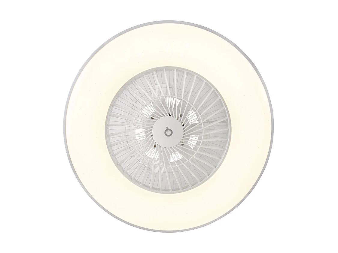 Ventilateur de plafond blanc effet étoile dimmable - Climo